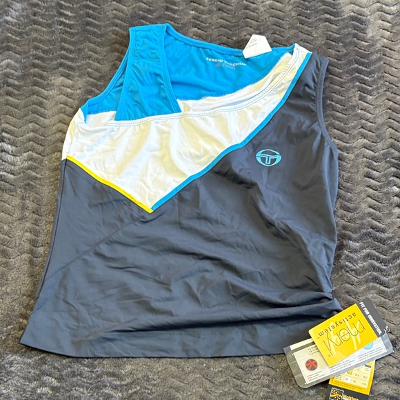 Tops - Sergio TACCHINI Blue and Gray Athletic Tank Top size medium 44 new with tags